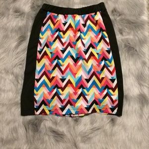 Multicolored pencil skirt